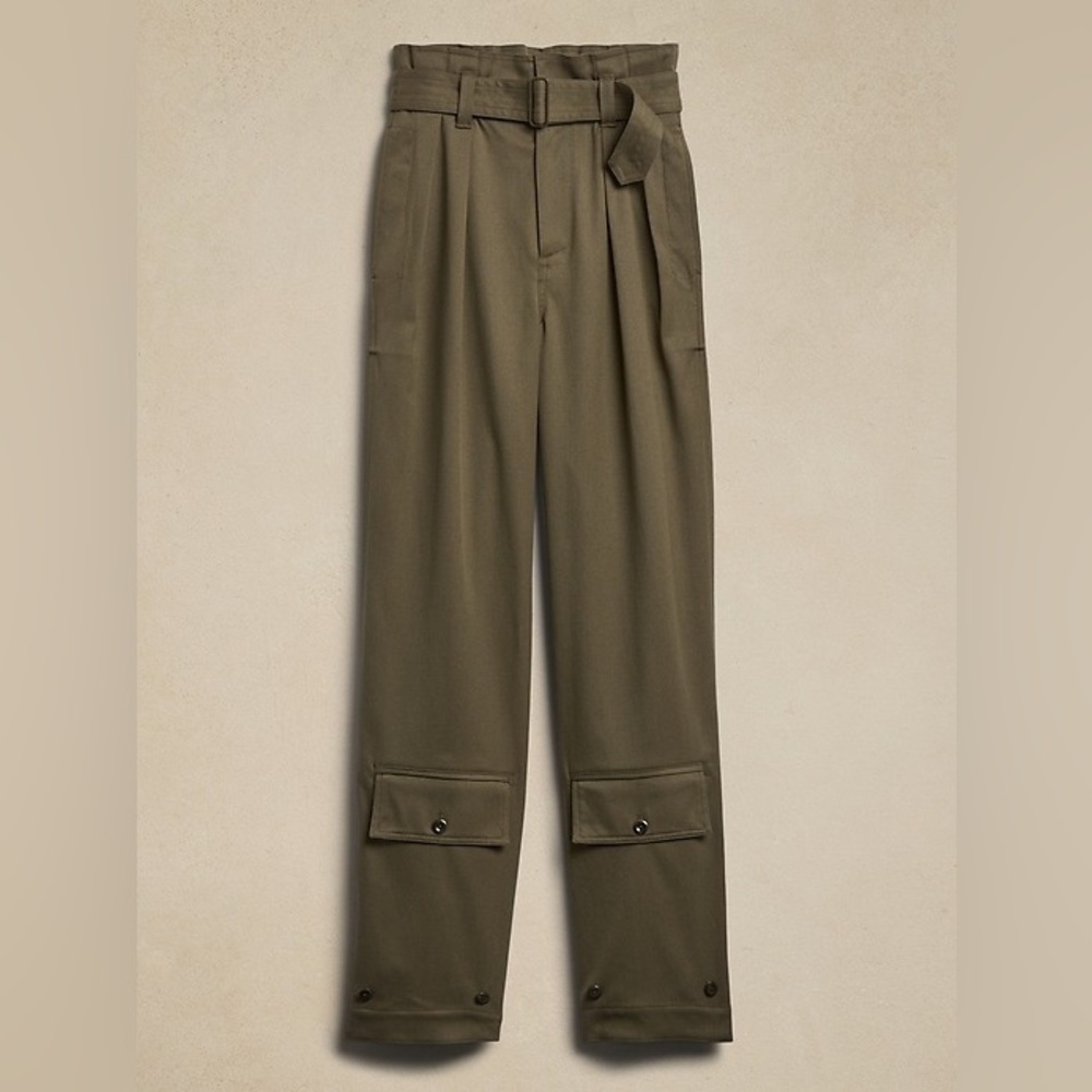 Banana Republic Paola Utility Pant Olive 6L - Picture 2 of 15